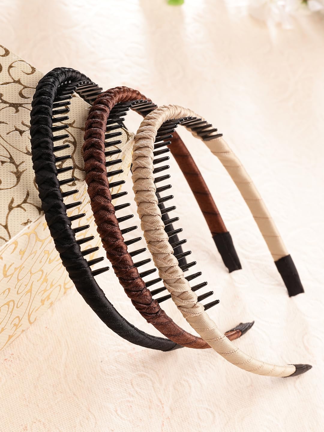 Plastic Formal Hairband For Girls And Women Set of 3 (Brown_VogueA_411)