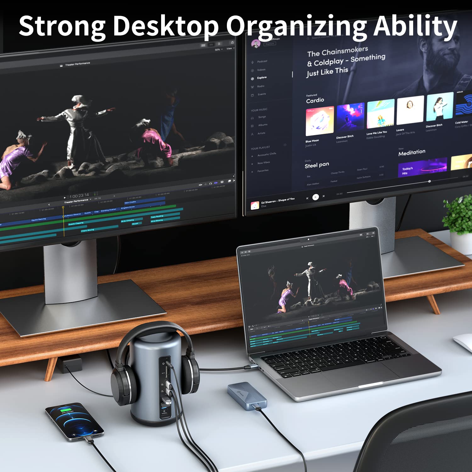 PHIXERO Dock Thunderbolt 3, docking station USB C 16 in 1, Dual 4K@60Hz/Single 8K Thunderbolt 3/DP Port, 10Gbps USB-C, 5Gbps USB-A, Gigabit Ethernet, SD/TF, audio, S/PDIF, per MacBook Mac e Windows