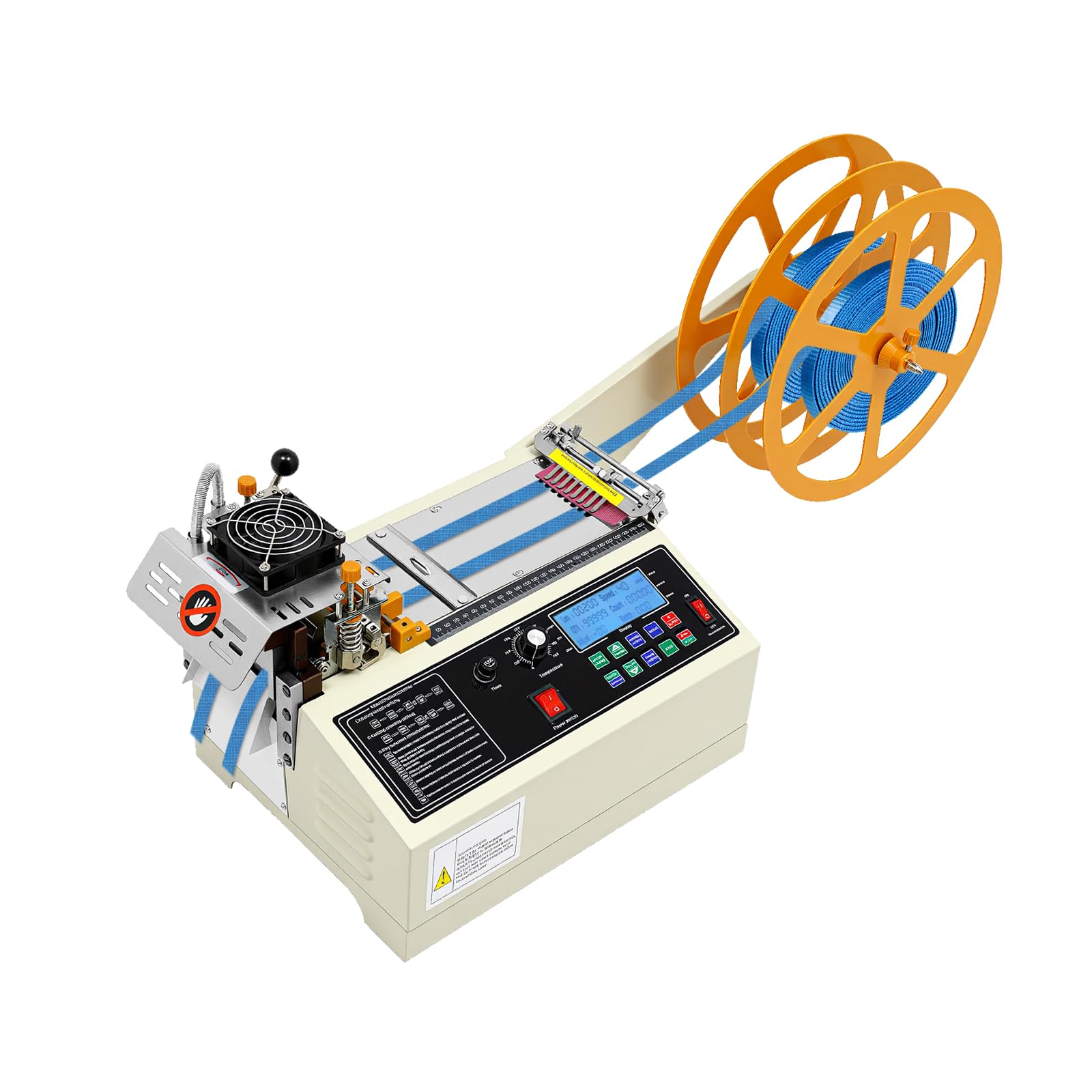 Taglierina a nastro automatica da 400 W, a caldo e freddo, 110 pezzi/min, taglierina per cinture di precisione ± 0,1 mm, con display LCD