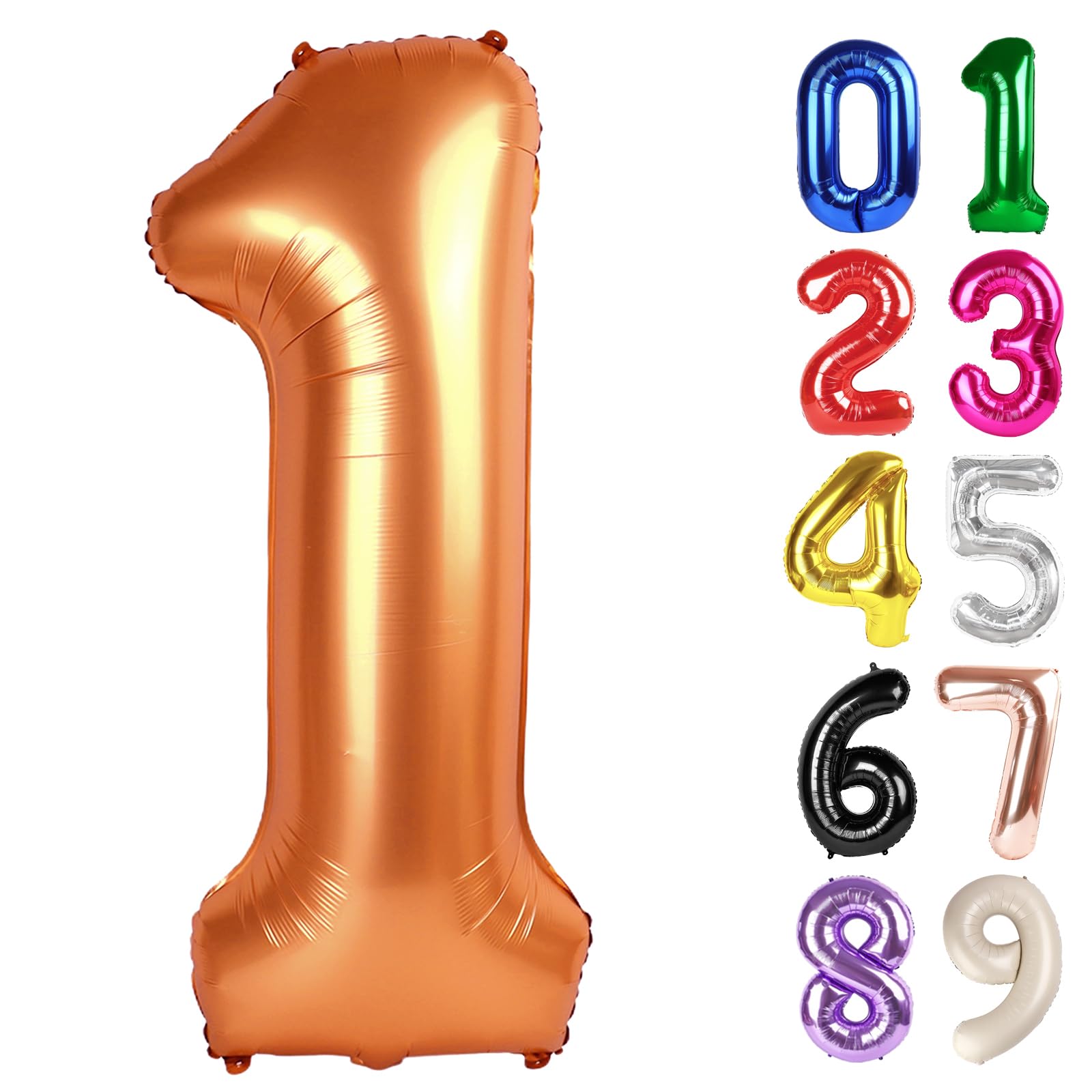 Photo 1 of 1 Balloon - Orange Birthday Number Balloons, 40 Inch Large Foil Balloons for Men Women Orange Themed Birthday Decorations
