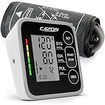 CAZON Misuratore di Pressione Sanguigna, Digitale Automatico da Braccio per uso domestico Misuratore di frequenza cardiaca