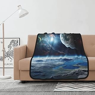 Space Planet Print Blanket Double-Sided Throw Blanket Lightweight Fleece Blanket Soft Flannel Blankets Plush Blanket for Bedroom Decor 50x40 inch