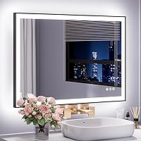 Vista 150 de WTTY LED Bathroom Mirror 32"x32" with Backlit and Front Light,Stepless Dimmable LED Mirror for Bathroom,Anti-Fog Lighted Bathroom Vanity Mirror