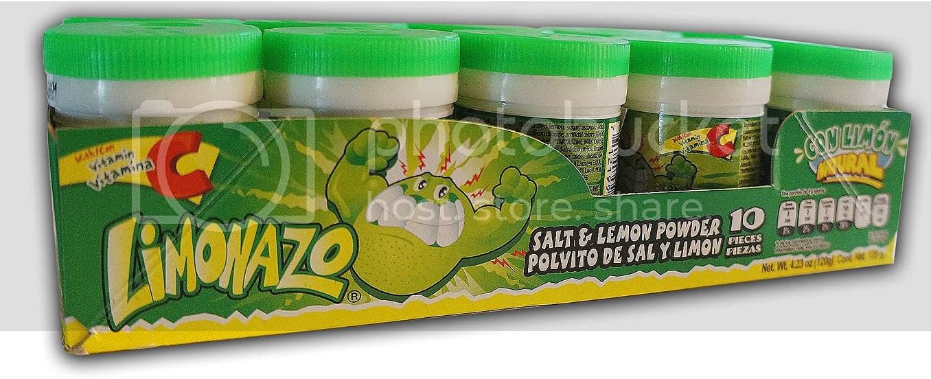 Jovy Candy Limonazo Salt and Lemon Powder Mini Shaker, 10 Piece