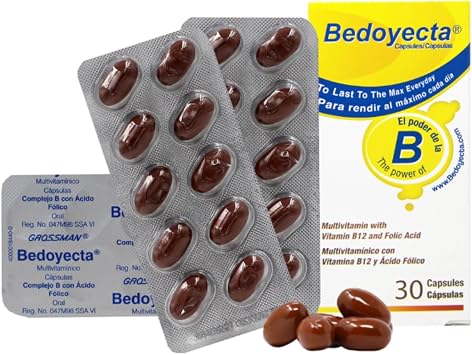Bedoyecta Multivitamin Contains Iron, Folic Acid, Vitamin C, B1, B2, B9, and B12, 30 Count