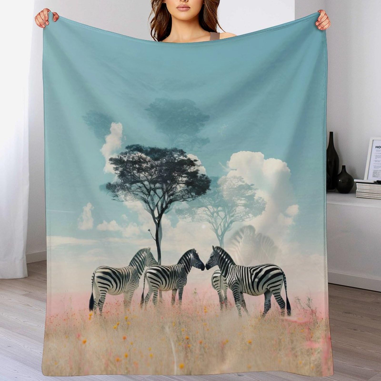 Couverture zèbre douce en flannel, le cadeau idéal pour enfants