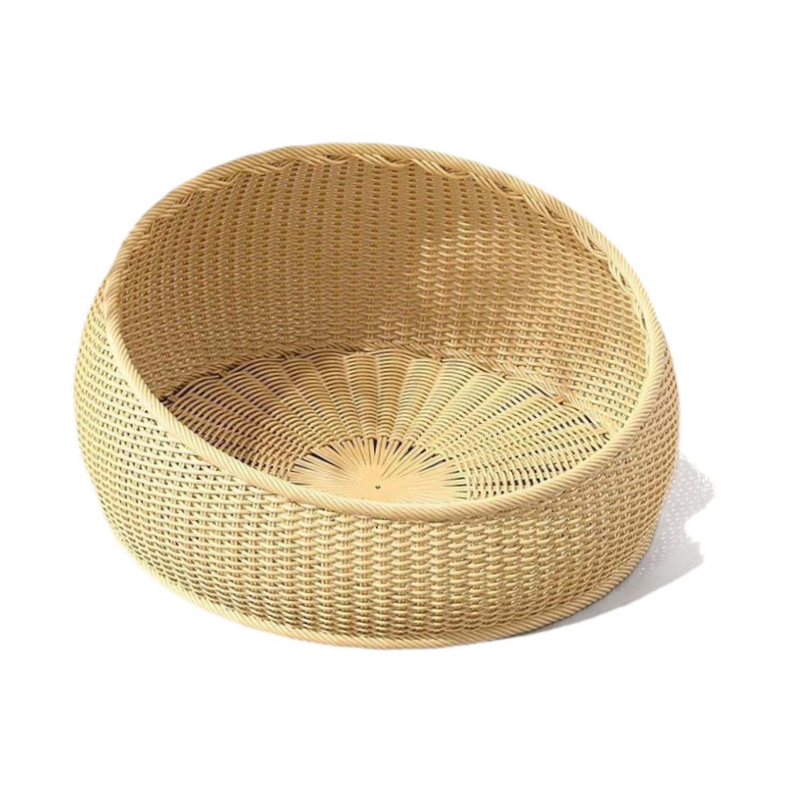 Cuccia per Gatti Fatta a Mano, Accessori per Animali Domestici, Protezione per mobili, AntiGraffio, Rotonda, 50 cm, Leggera, Nido per Gatti per Il, Beige