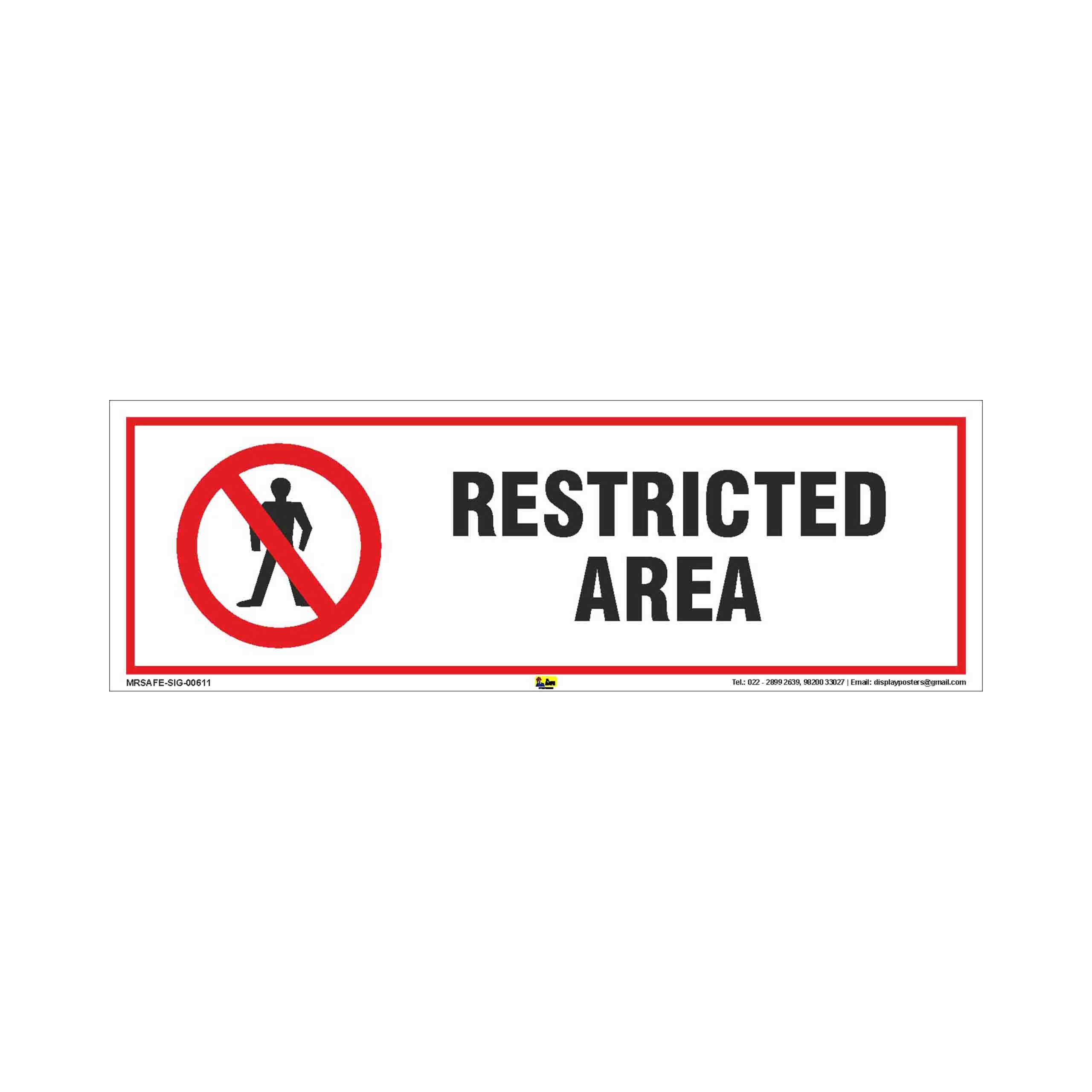 Mr. Safe - Restricted Area Sign Eco Vinyl Sticker 12 Inch X 4 Inch (B07H8JPZCK) Amazon Price History, Amazon Price Tracker