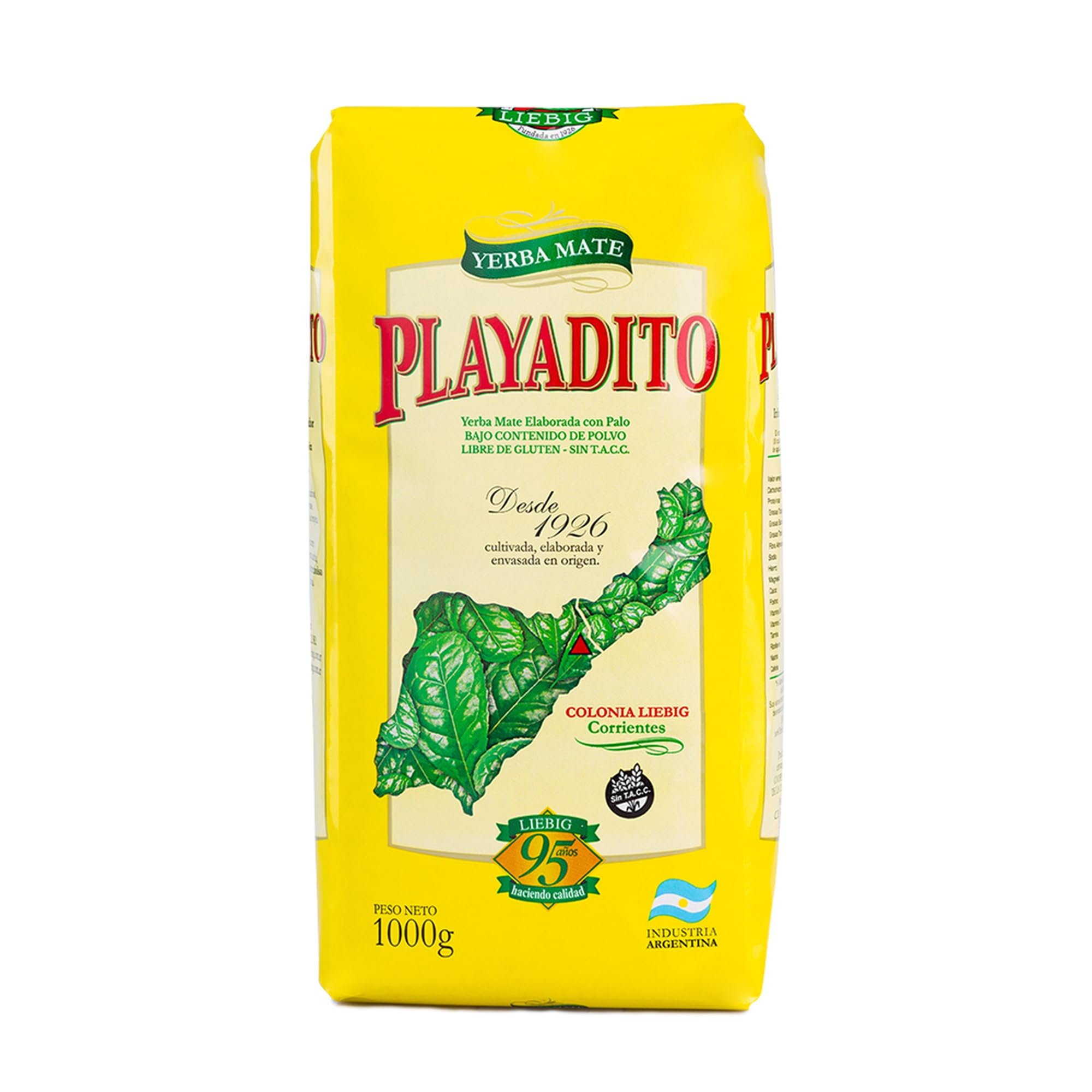 Playadito Yerba Mate Tè 1kg - Confezione da 3 - Antiossidante, Energetico, Contiene minerali e vitamina B - Dall'Argentina