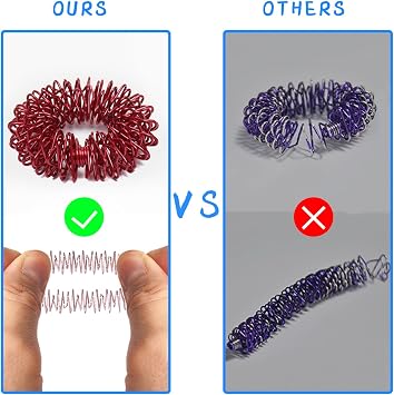 12PCS Acupressure Rings, Anxiety Ring, 6 Colors Acupuncture Ring and Finger Massager, Quiet Fidgets for Classroom, Home and Office Stress Reduction