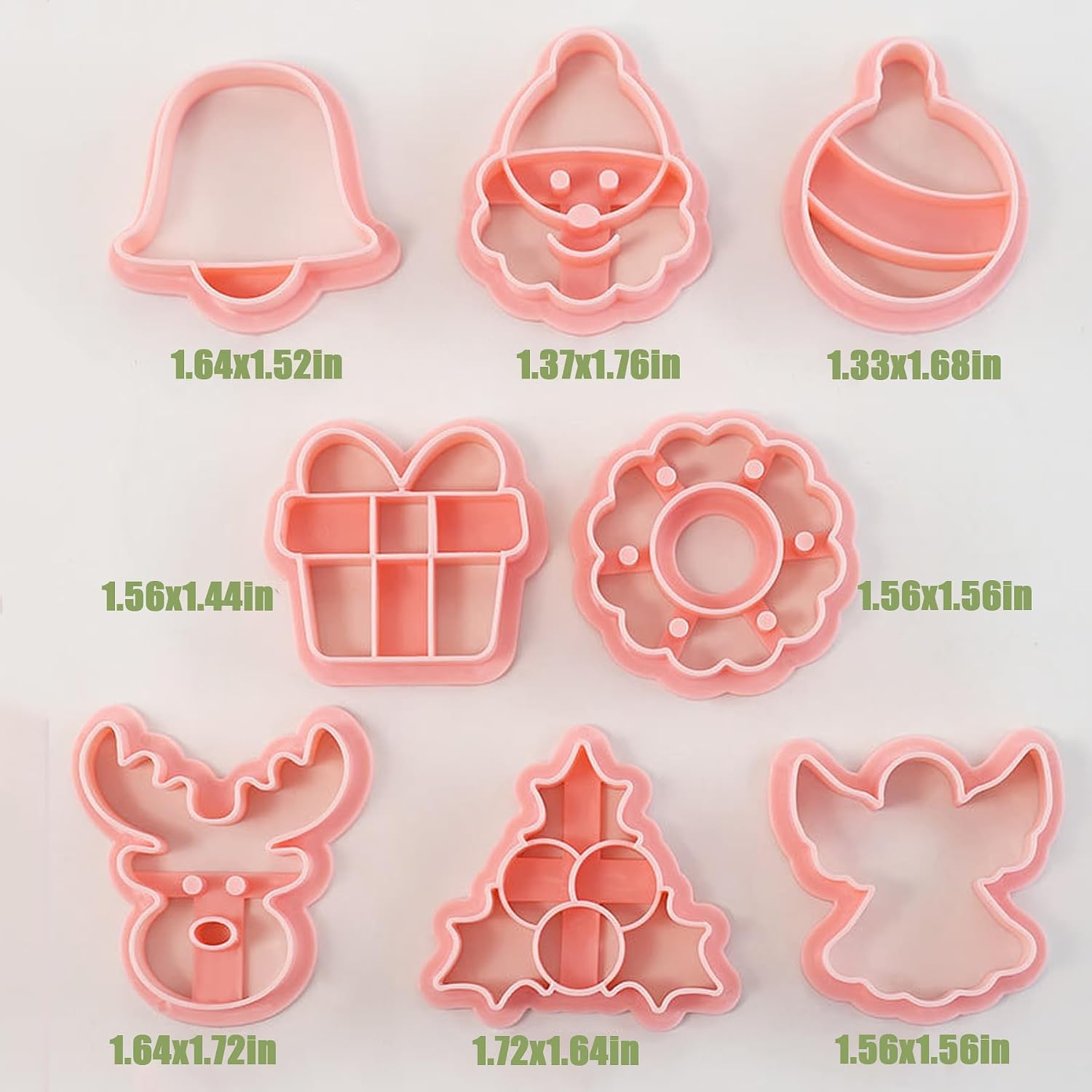 8Pcs Christmas Cookie Cutters, 3D Cookie Cutter Set, Snowman Deer Gift Cutters Cake Baking Fondant Embosser Stamps Christmas Party DIY Cake Decorating Tools image 2