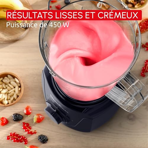 Moulinex Blendforce Essential, Blender, 450 W, Smooth Results, 2 Speeds + Pulse Mode, Crushed Ice, 1.85 L Bowl, LM4118F0 - 2