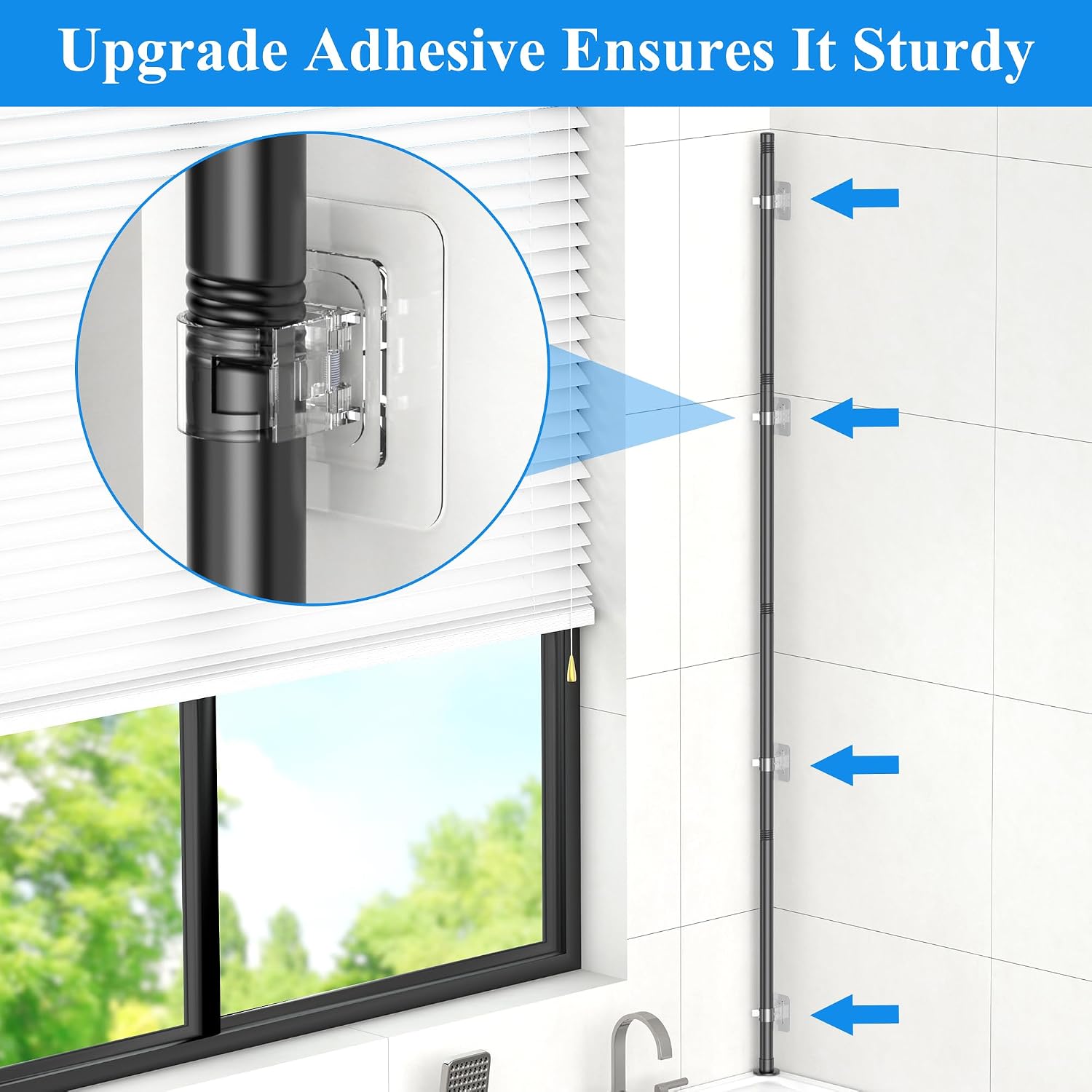 HuggieGems Adjustable Corner Shower Caddy Organizer Rack Shelves, Bathroom Shelf Storage, 4 Tier, Black, 2 Ways of Installation