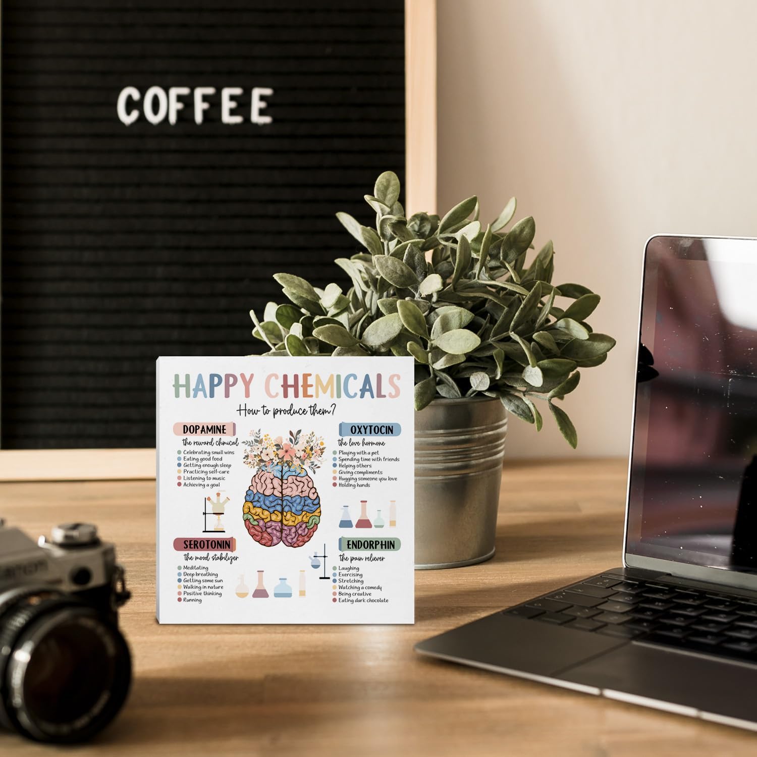 Happy Chemicals Motivational Desk Sign 8x8 Inch image 4