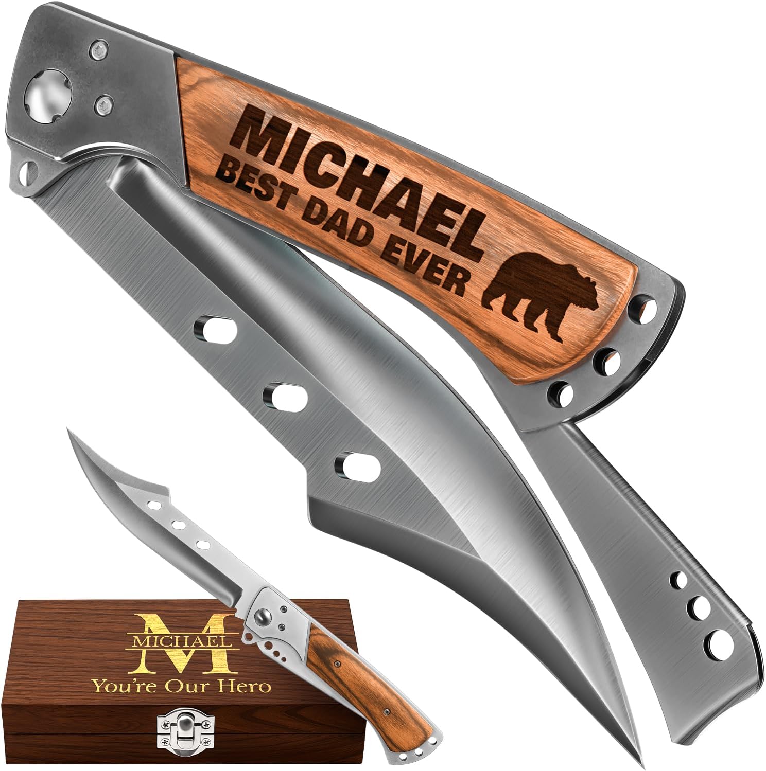 Grand Way Custom Knife for Men and Women - Personalized Idea Gifts - Engraved Gifts for Dad Husband Boyfriend Wife Girlfriend - Customized Pocket Knives for Birthday - Best Unique Present 4172 PS