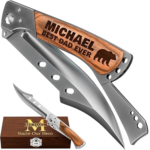 Grand Way Custom Knife for Men and Women - Personalized Idea Gifts - Engraved Gifts for Dad Husband Boyfriend Wife Girlfriend - Customized Pocket Knives for Birthday - Best Unique Present 4172 PS
