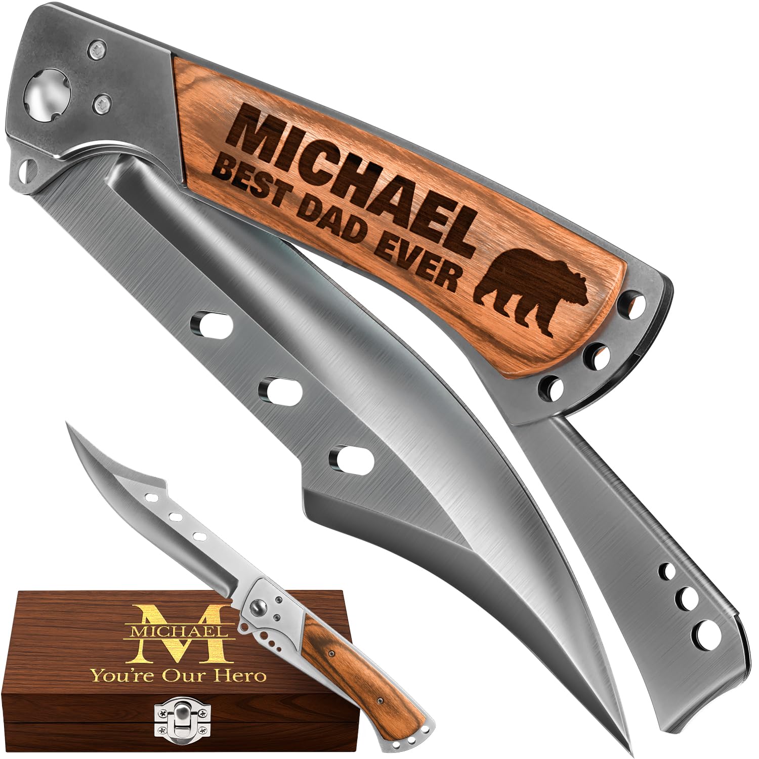 Grand Way Custom Knife for Men and Women - Personalized Idea Gifts - Engraved Gifts for Dad Husband Boyfriend Wife Girlfriend - Customized Pocket Knives for Birthday - Best Unique Present 4172 PS