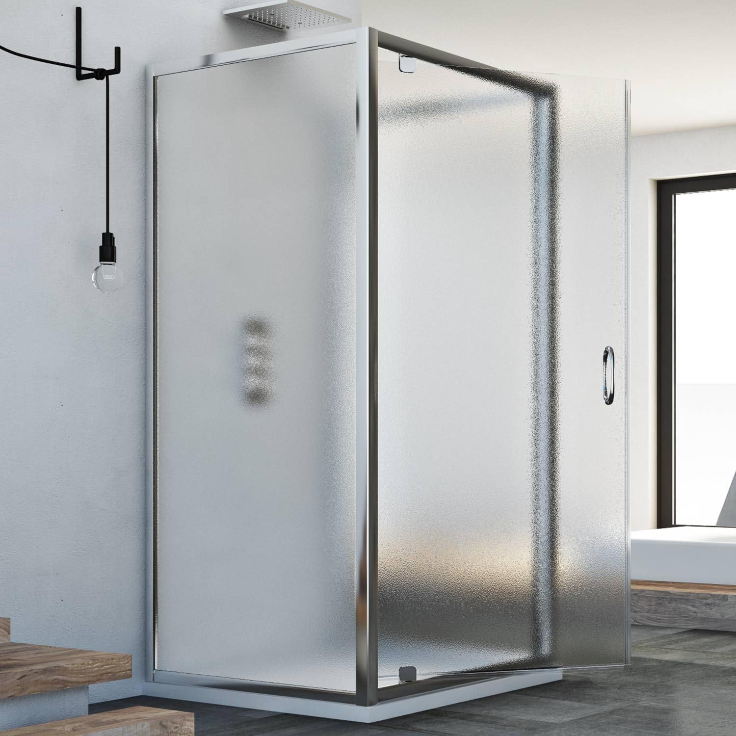 Box Doccia 3 lati 80x80x80 AP. 80 CM H185 stampato C mod. Sintesi TRIO 1 Anta