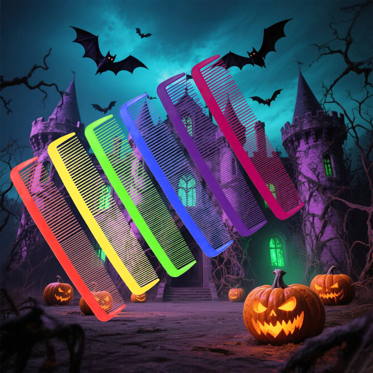 Funny Giant Wide Tooth Combs - Giant Wide Comb for Halloween & Carnival,Oversized Prank Hair Styling Tool（Green）