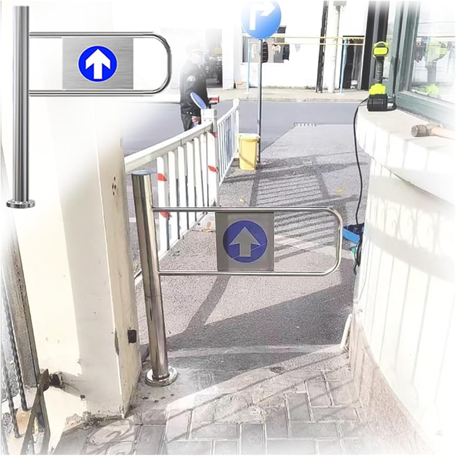 Automatic Closure Safety Door - 100 cm Tall Single/Double Entry Gates for Factories & Shopping Malls - Durable Commercial Pedestrian Aisle Barrier
