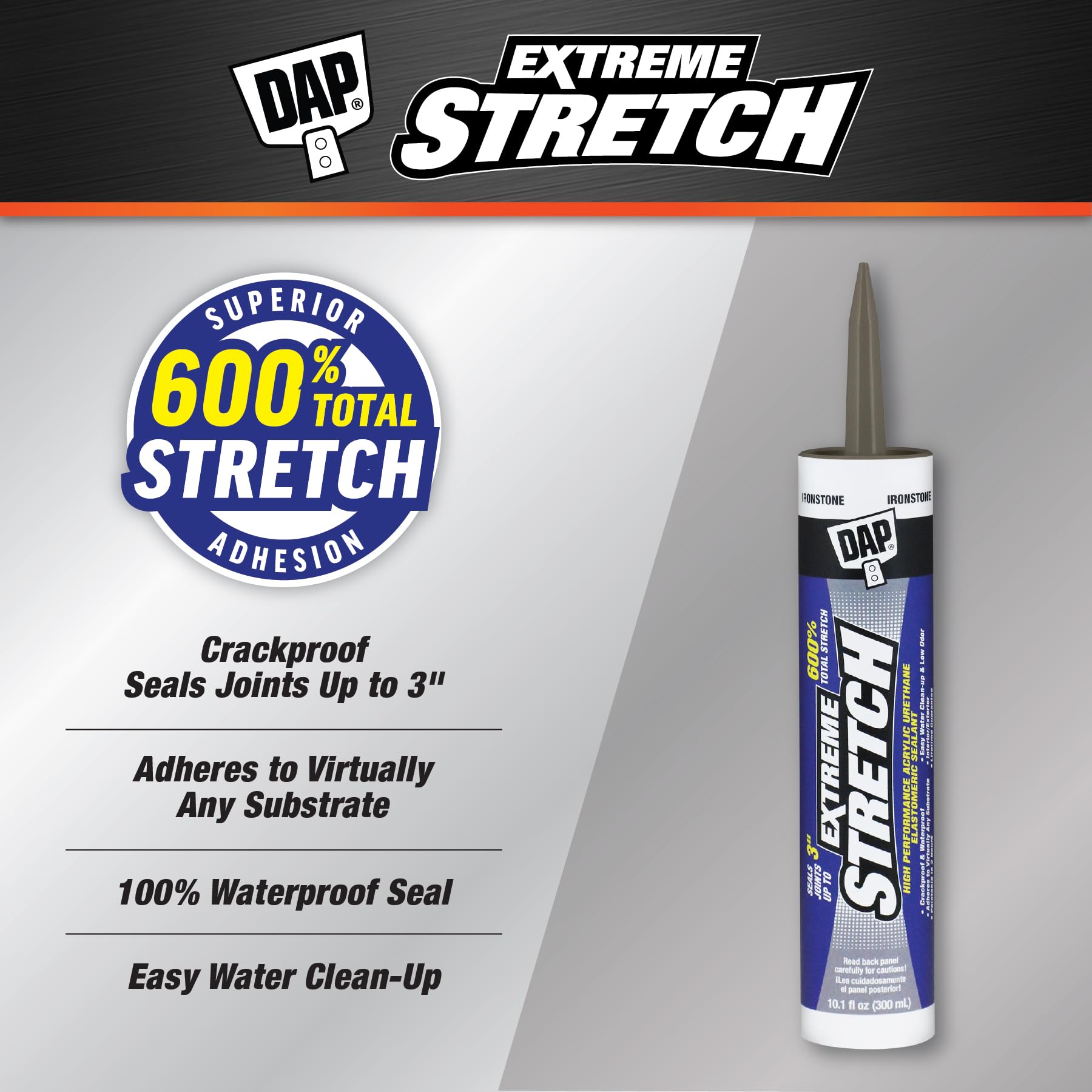 DAP 7079818712 Extreme Stretch Elastomeric Sealant, Iron