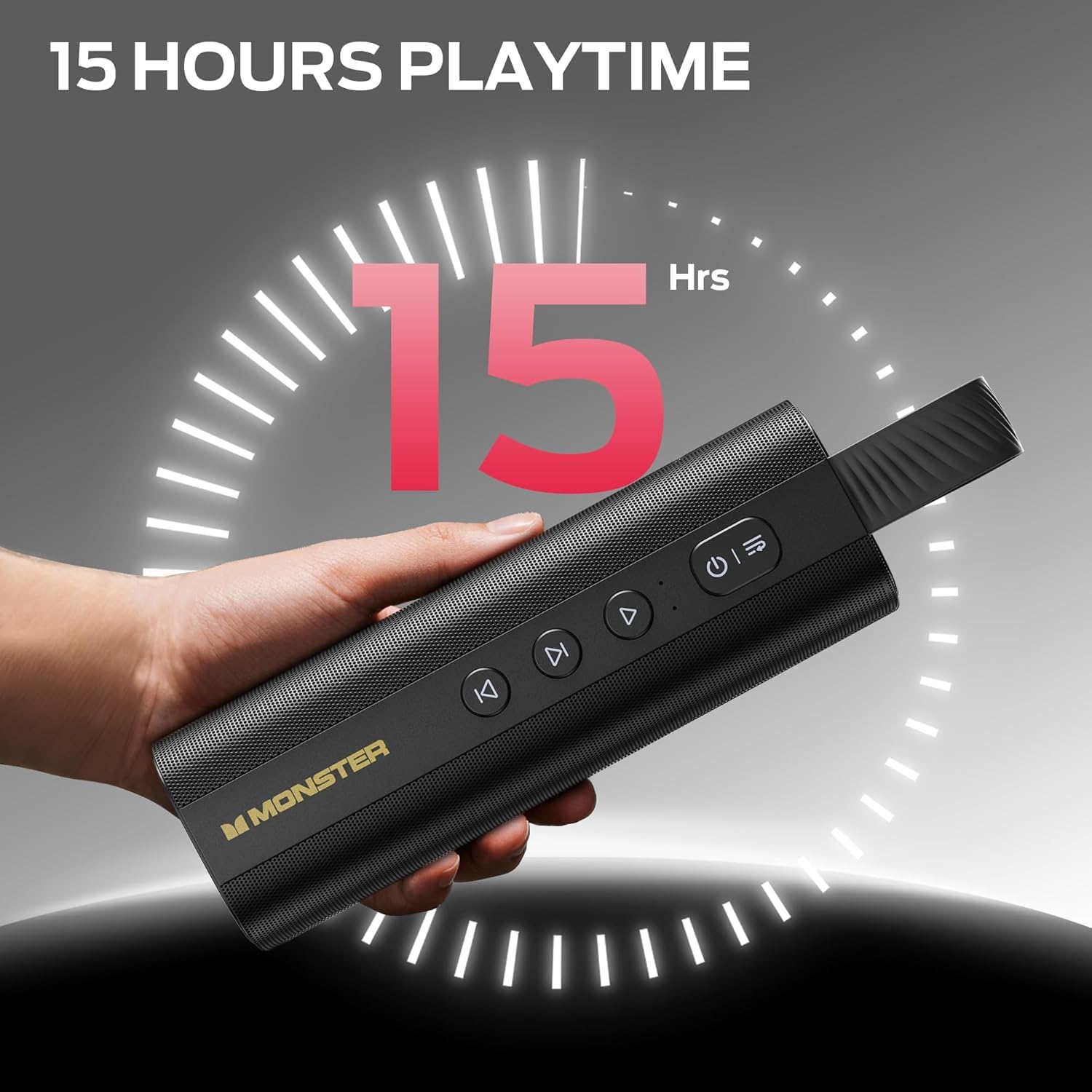 Monster S290 Bluetooth Speaker, Portable Bluetooth Speaker With 30W Loud Stereo Sound, Bluetooth 6.0, 15H Playtime, TWS Pairing, Support AUX/TF Card, IPX6 Waterproof Wireless Speaker for Home, Outdoor — view 6