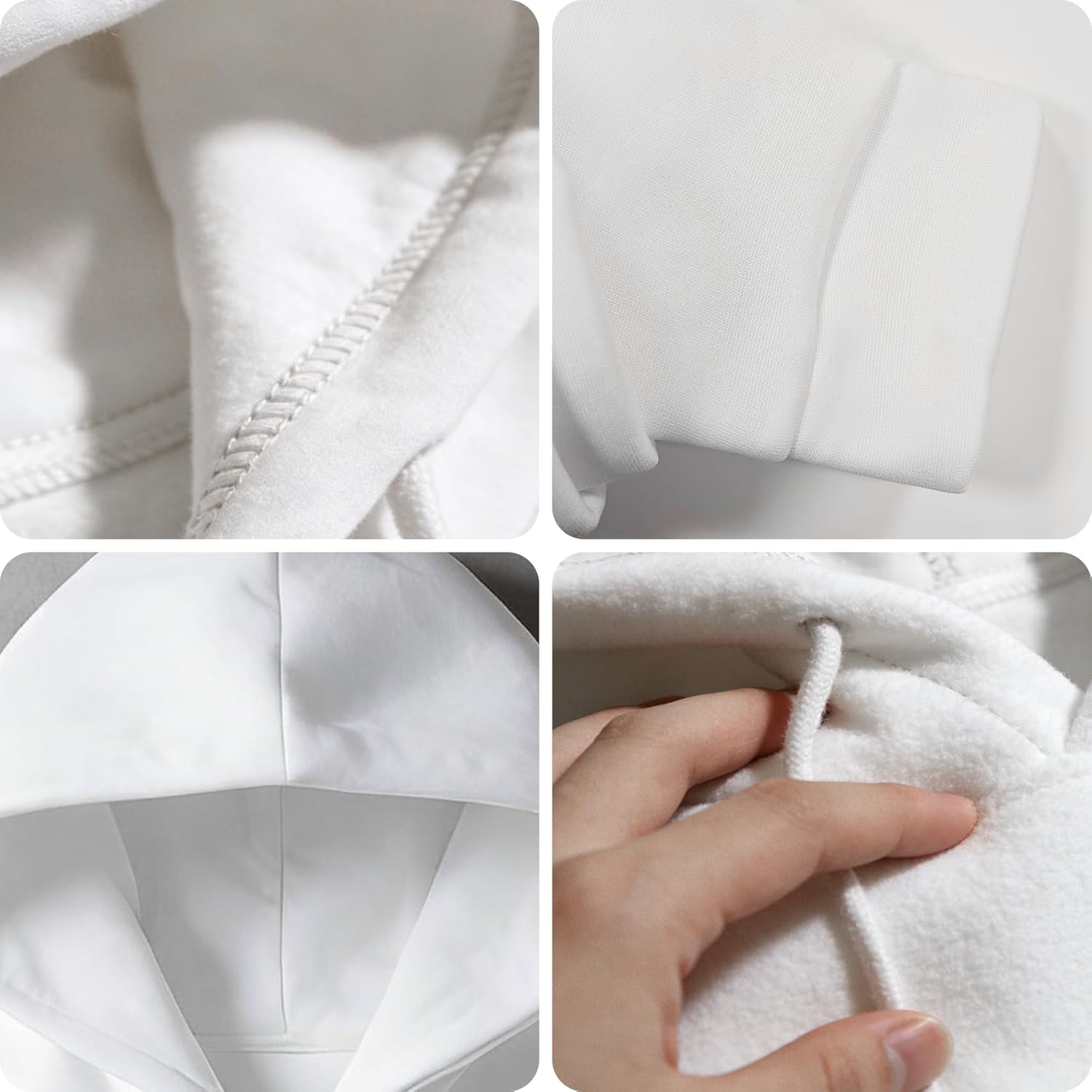 Sublimation Blanks White Hoodies Sweatshirt Polyester for Heat Press Printing - Image 2