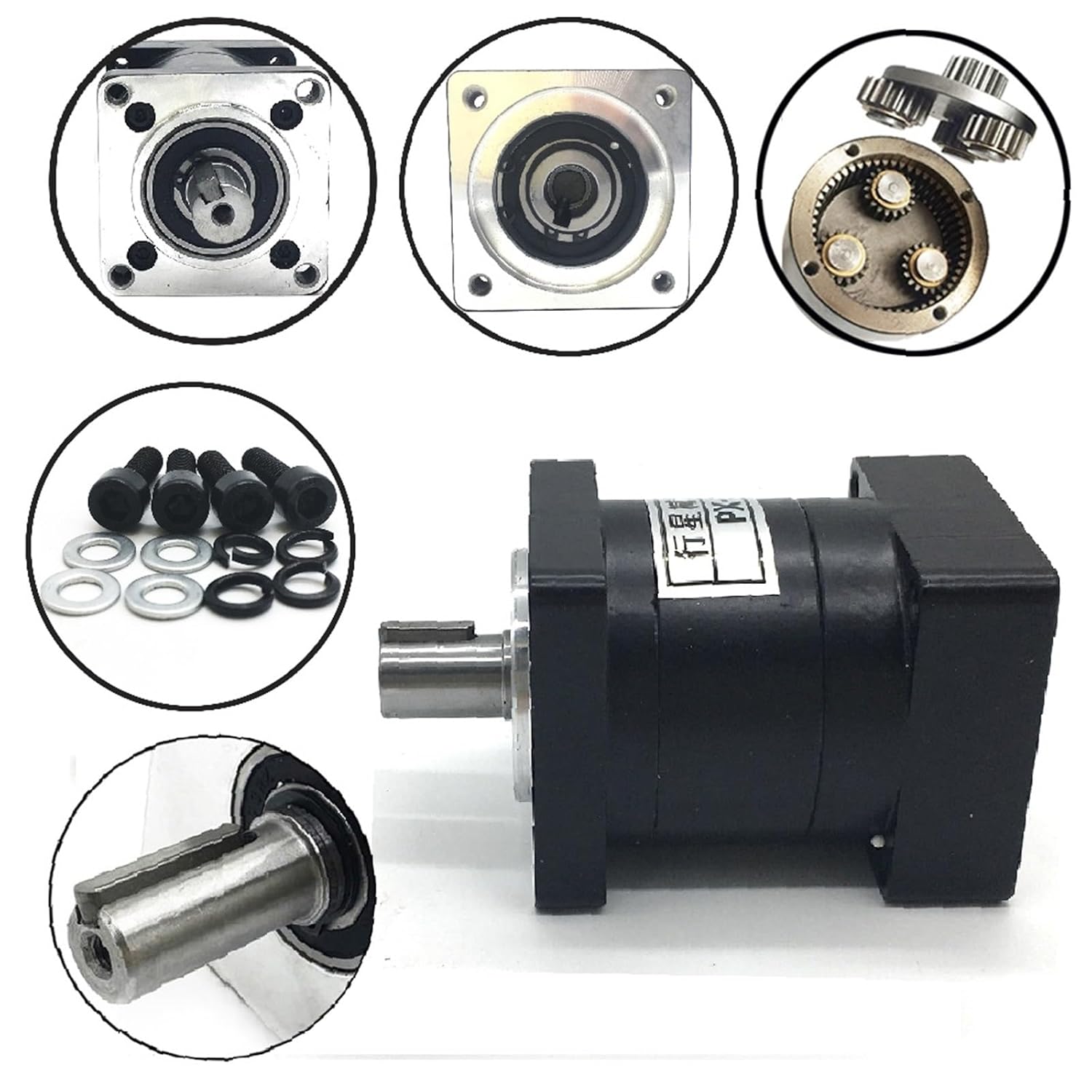 Servo Motor Planetary Gearbox Gear 80mm Flange Input & Output 19mm Ratio 3:1,5:1,10.56:1~216 Speed Reducer for Servo Motor CNC(Ratio 10,19 Input 19 Output)