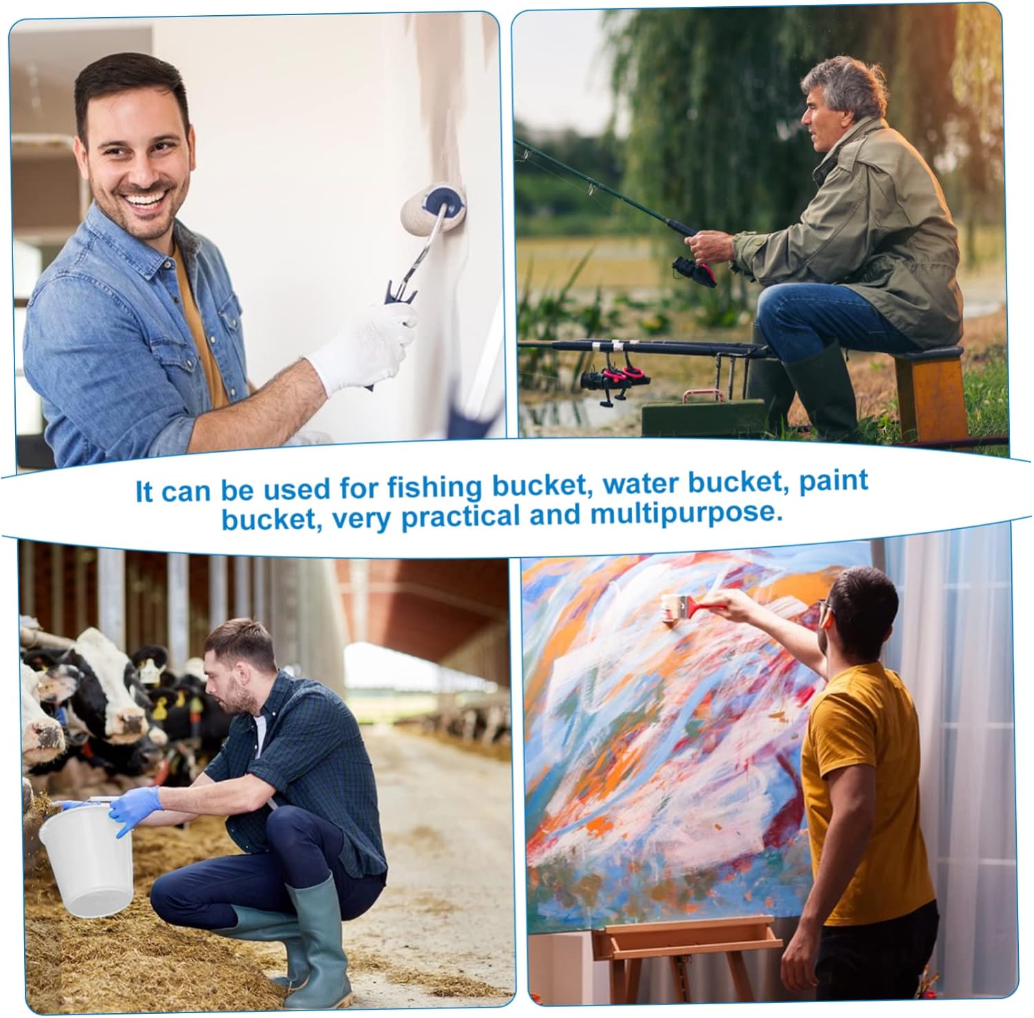 Round Plastic Bucket Household Sealed Barrel for Storage Multi-Functional Bath Water Bucket