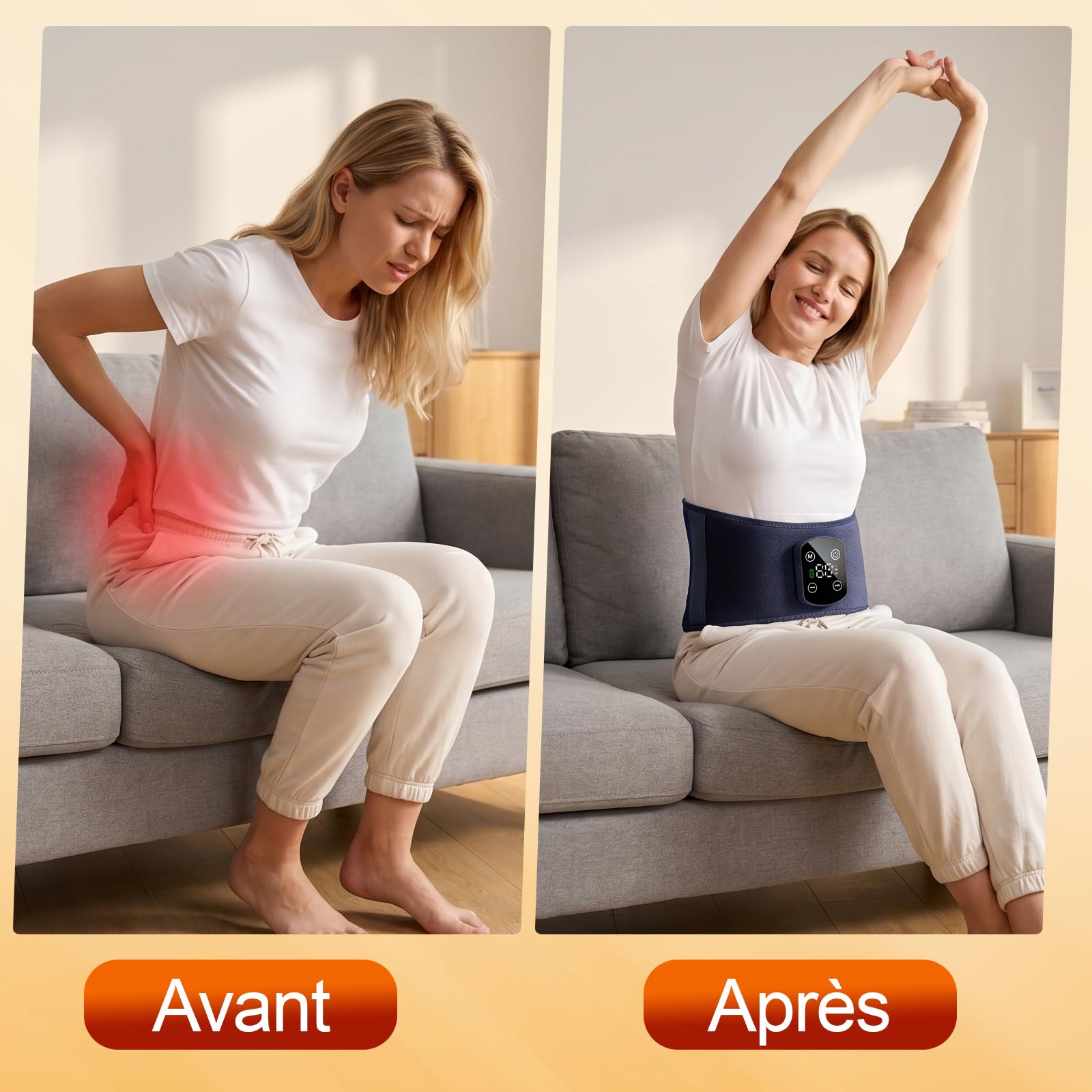 Ceinture Chauffante Lombaire Masseur Dos