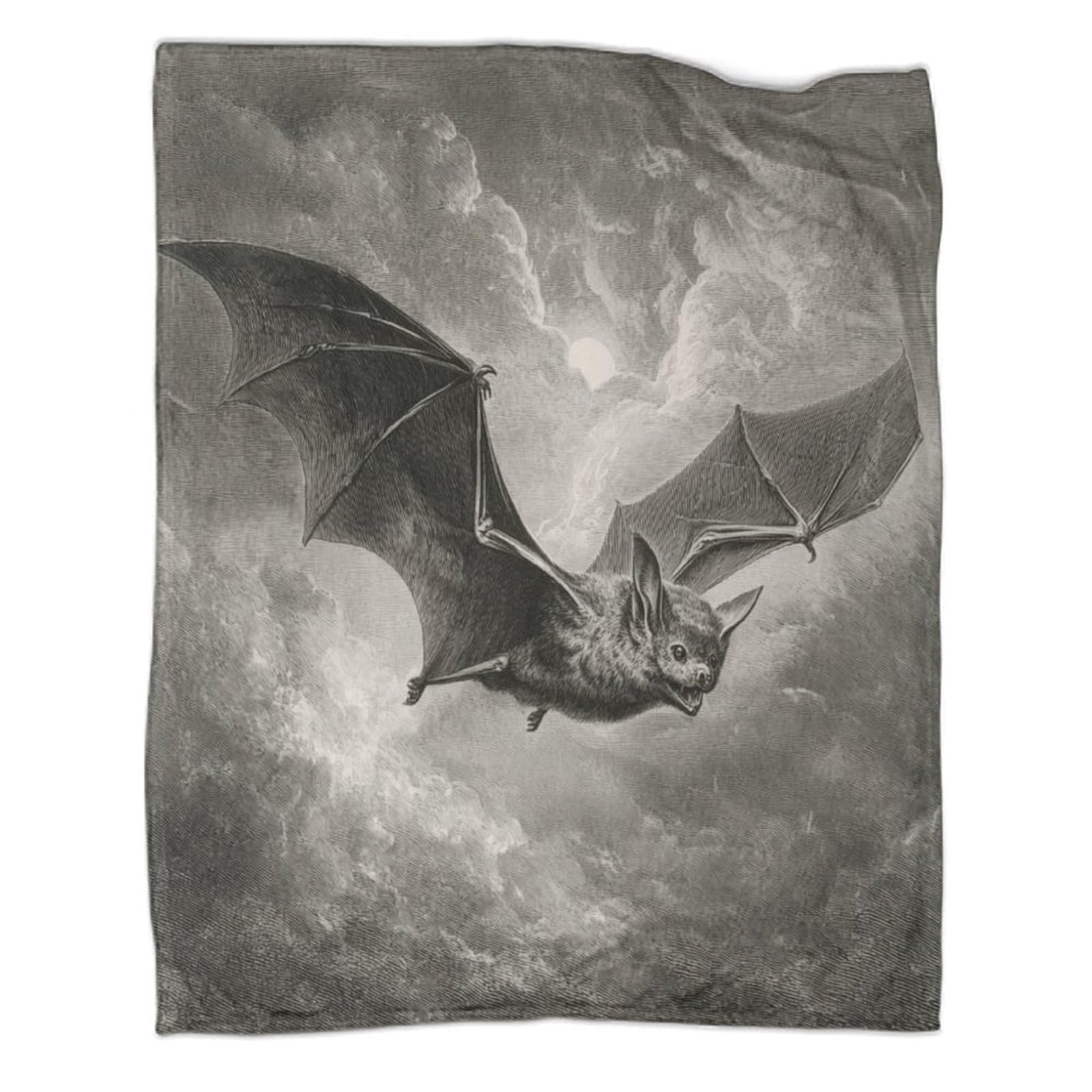 Vol de chauves-souris Manta Estampada 3D Colcha De Diseño Ropa De Cama De Microfibra Suave Y Cálida Sofá Ropa De Cama 80x90inch(200x230cm)