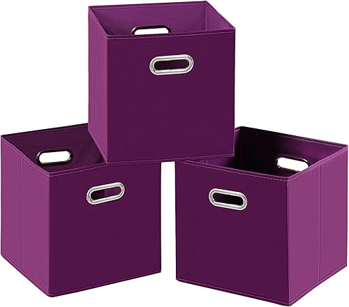 Vista 33 de Contenedores de Almacenamiento de Tela, Organizadores de Cubos de Tela con Asas Dobles, Cestas de Almacenamiento de Cubos Plegables para el Hogar