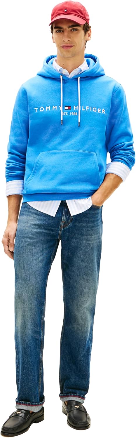 Tommy Hilfiger Men's Medium Weight Fleece Hoodie Sweatshirt With Embroidered Logo, Also Available in Big & Tall