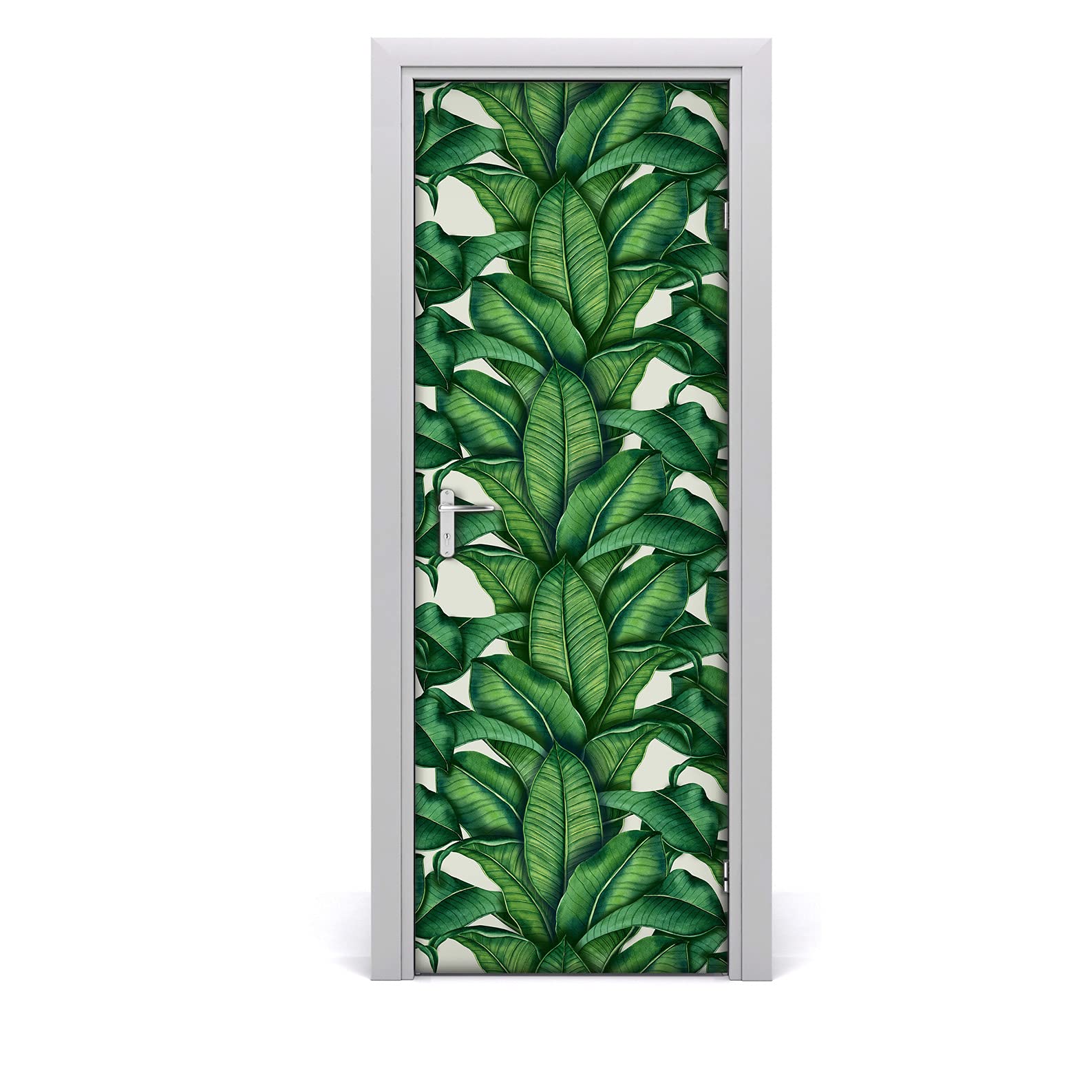 Papier peint de porte feuilles botaniques 77x200cm sticker mural