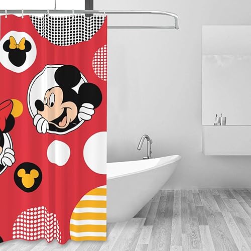 Miniatura 6 de Kayleigh Cortina de ducha de dibujos animados, bonita cortina de ducha de animales, decoración del hogar, tela de poliéster impermeable con 12