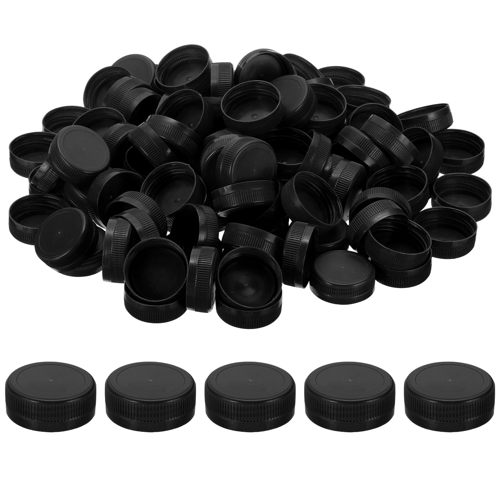 Bouchons réutilisables en plastique noir 38mm PATIKIL pour bricolage | Lot de 200