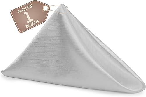 Miniatura 598 de Ultimate Textile -1 docena - Reversible Shantung Satin - Majestic - Servilletas de tela Majestic de 17 x 17 pulgadas color azul pizarra