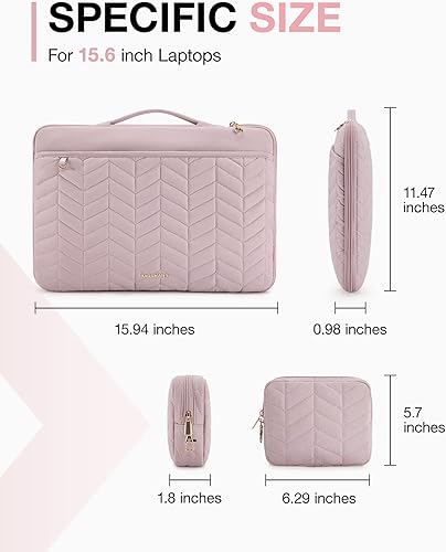 Miniatura 6 de BAGSMART Funda para laptop de 15 a 16 pulgadas con asa, funda acolchada para laptop para mujer, funda portátil para MacBook AirPro compatible con