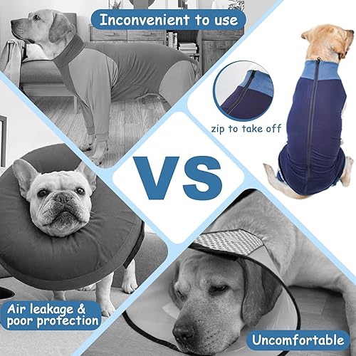 Miniatura 5 de Traje de recuperación de cirugía transpirable para perros para hombres y mujeres, enterizo profesional de recuperación de perros con cremallera