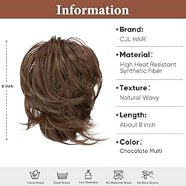 CJL HAIR Claw Clip Short Ponytail Hair Extensions DIY Bendable Metals Messy Bun Hair Piece for Wonen Straight Synthetic Fake Hairpieces Chocolate Multi