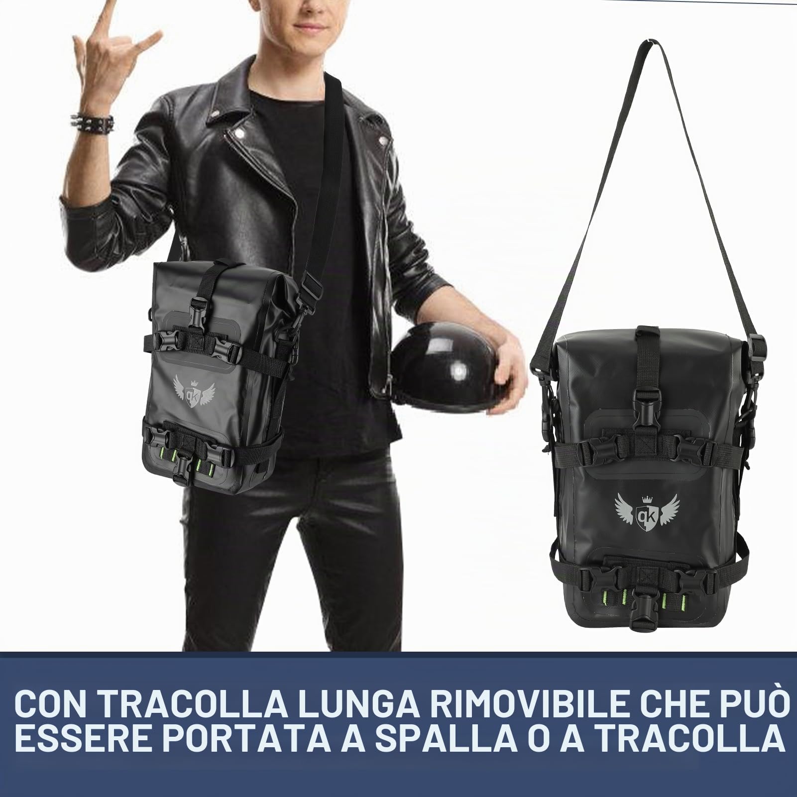 Borsa per Crash Bar da Moto 8L IPX7 Resistente all'Acqua a Sgancio Rapido Borsa a Tracolla