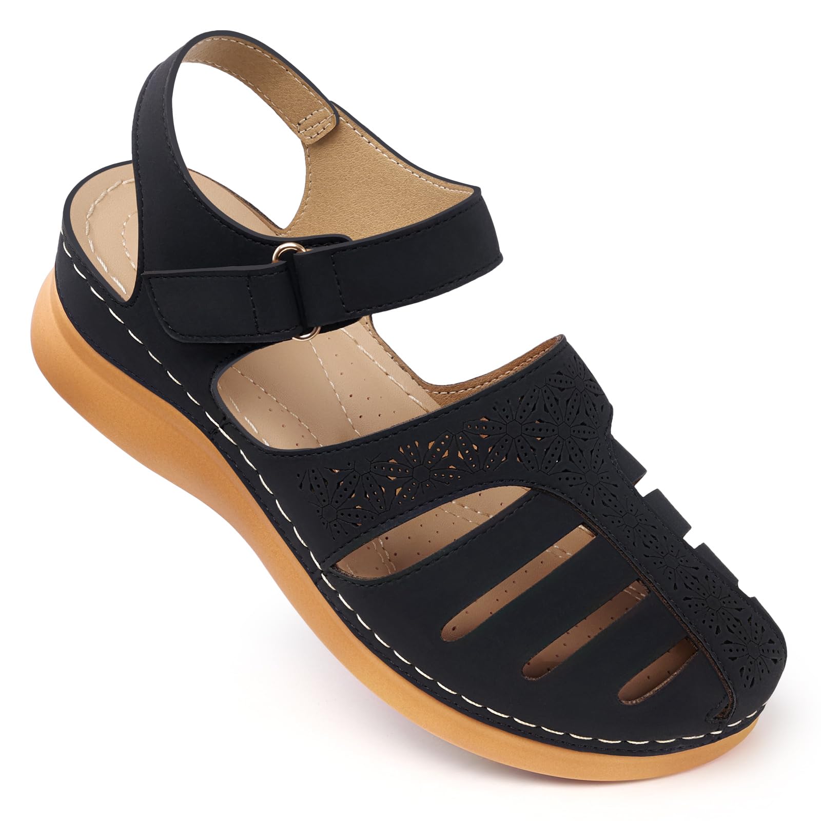 Shibever Closed Toe Sandals Women Summer Dressy Wedge Sandal