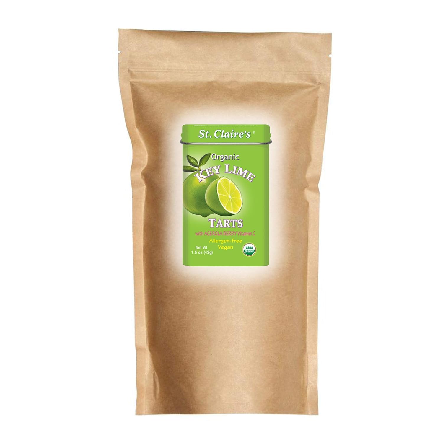 St. Claire's Organic Fruit Tart Candies, (Key Lime, 27 Ounce Refill Bag, over 800 pieces) | Gluten-Free, Vegan, GMO-Free, Plant-based, Allergen-Free | Made in our Allergen-Free facility