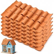 Garneck 120Pcs Mini Clay Roof Tiles for Dollhouse 116 Miniature Roof Tiles for Diorama Fairy Gardens Terracotta Roofing Craft Supplies House Building Projects