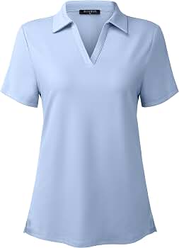 KORALHY Short Sleeve Sports Golf Shirts V Neck Golf Apparel