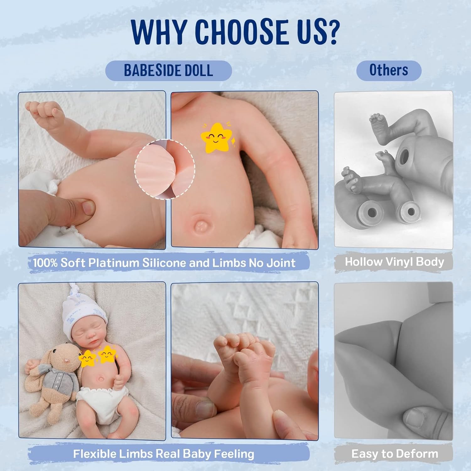 BABESIDE Lifelike Reborn Baby Doll Aurora - 12 inches (Weight 3.3 lbs. Anatomically Correct Silicone Reborn Baby Boy Realistic Newborn Baby Real Life Baby Doll with Gift Box