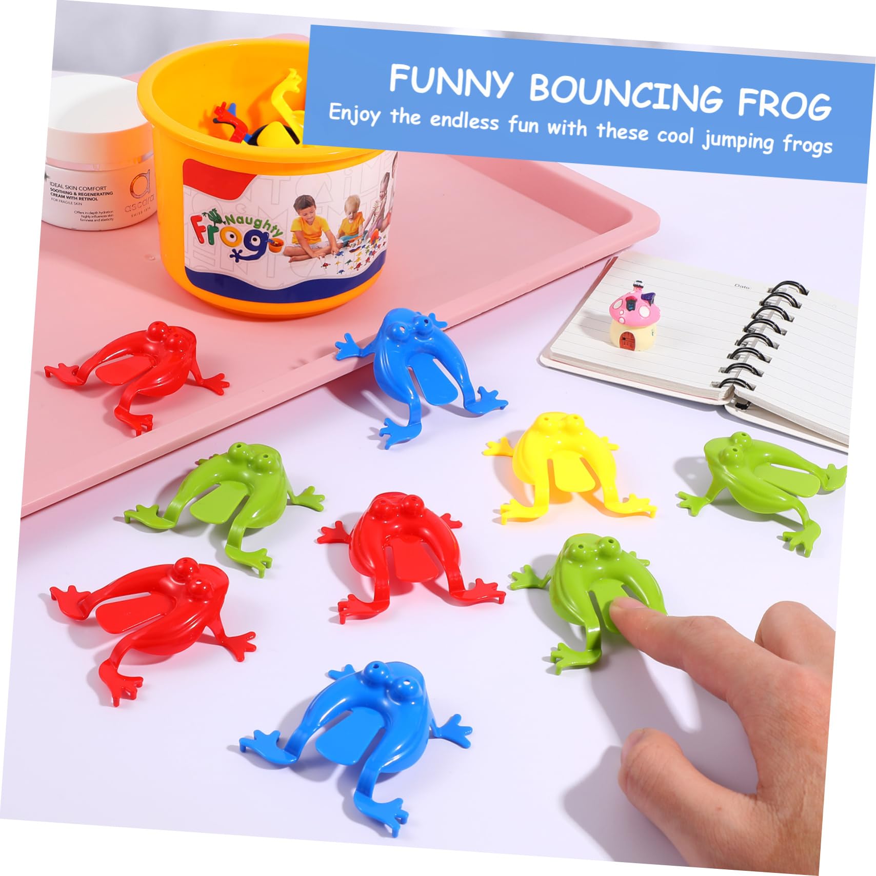 Amazon | Kisangel 12個 プラスチック ジャンピングカエル 指で押す