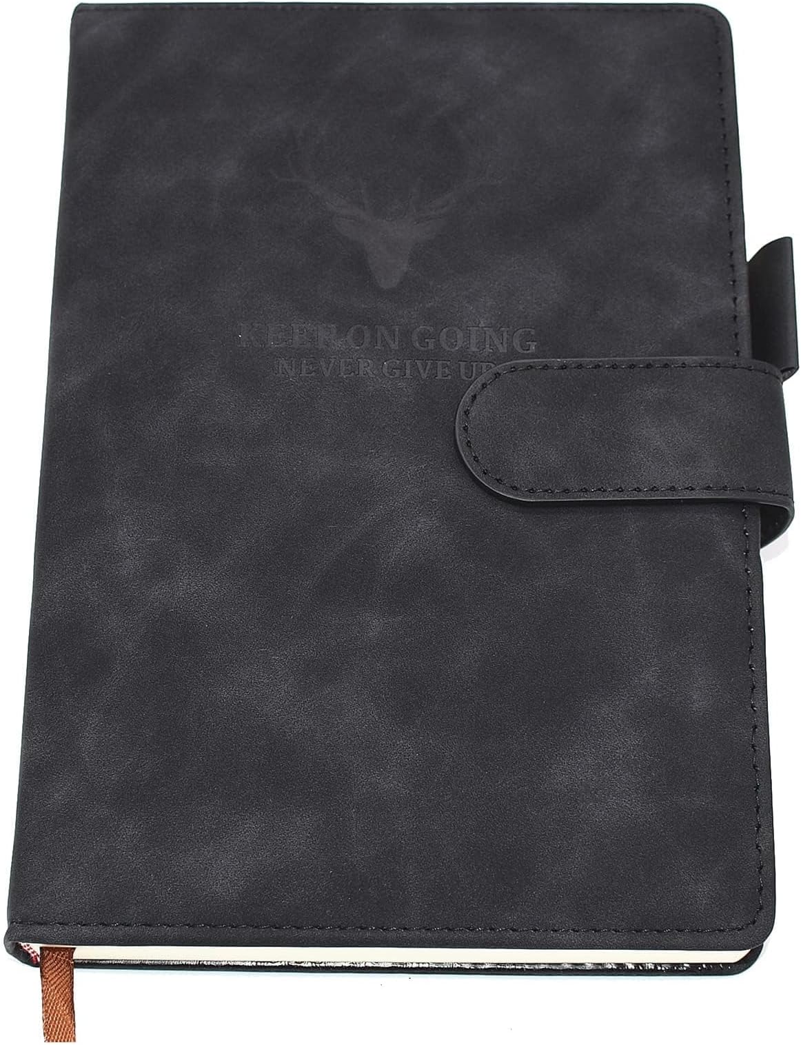 – A5 Lined Journal Notebook, 360 Pages Faux Leather Hardcover Journal Notebooks with Pen Loop, Perfect for Office School Home Business Writing & Note Taking(Black)