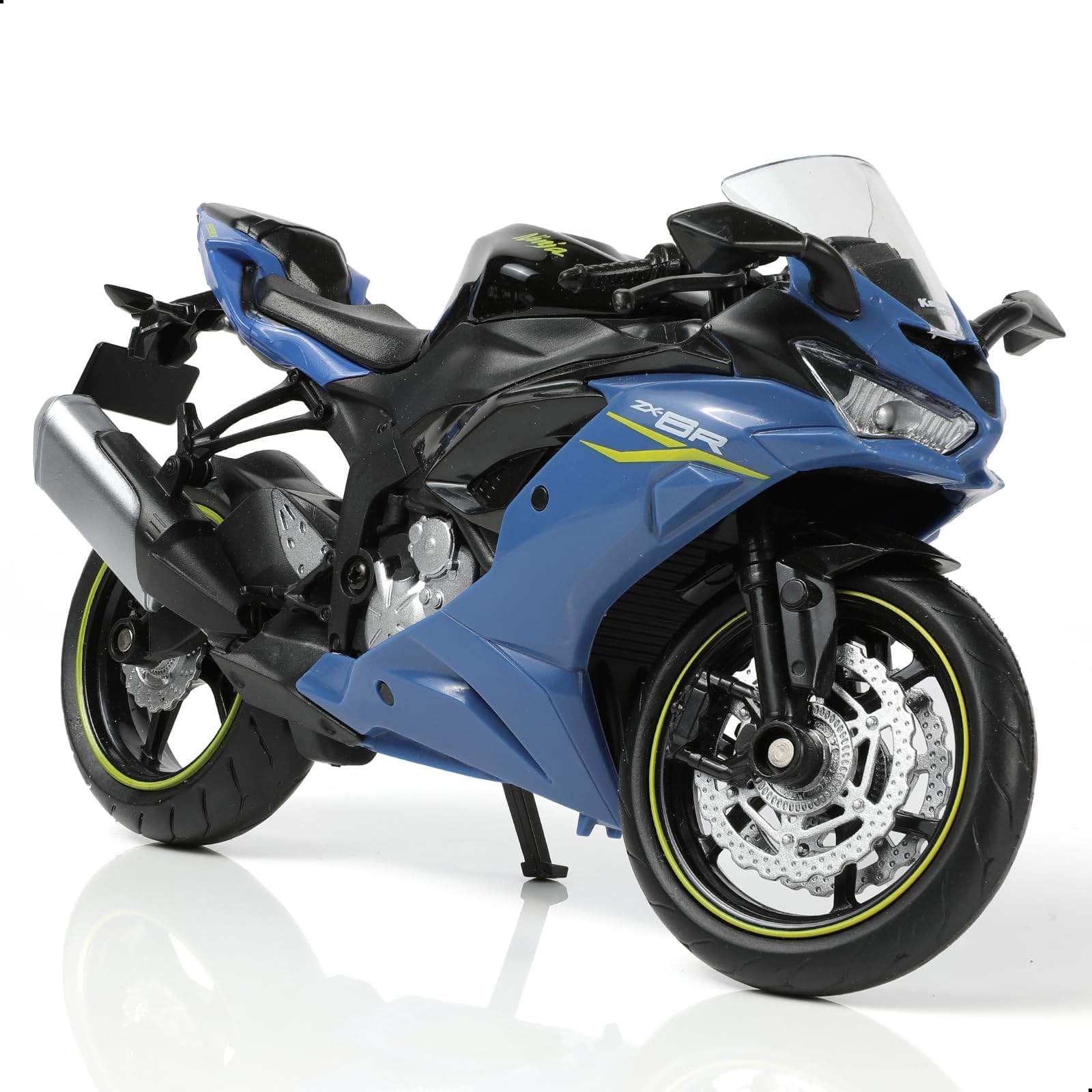 Kawasaki Ninja Zx 6r Mini Diecast Motorcycle Toy Blue Sport