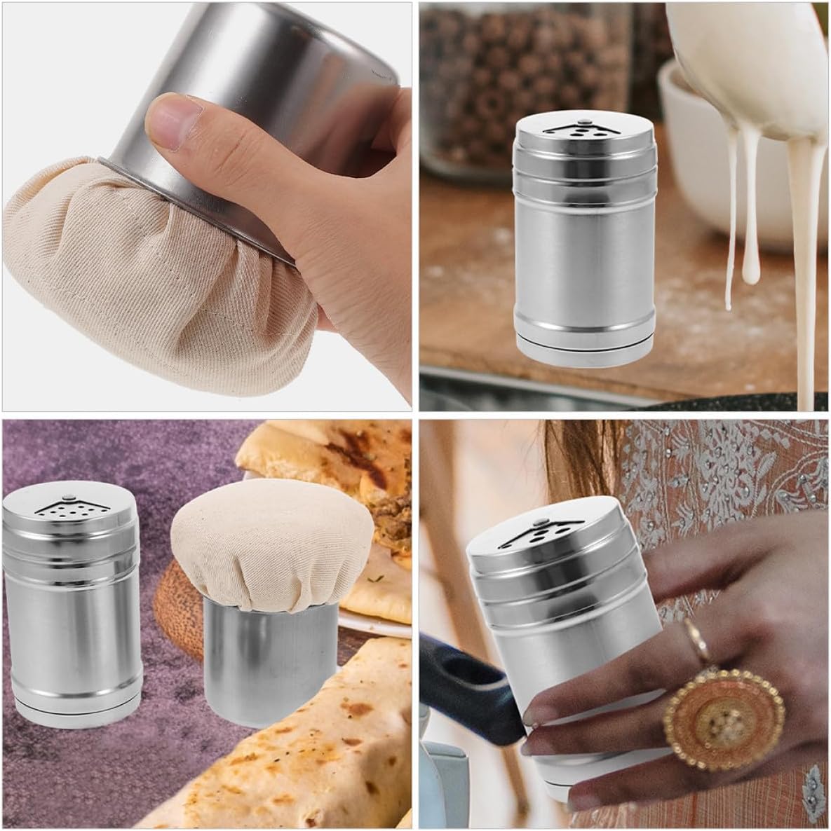 Multi-functional Pancake Oil Spreader and Large Seasoning Jar Set, Wear-resistant Oil Wiper with Elevated Container for Restaurant and Home Cooking